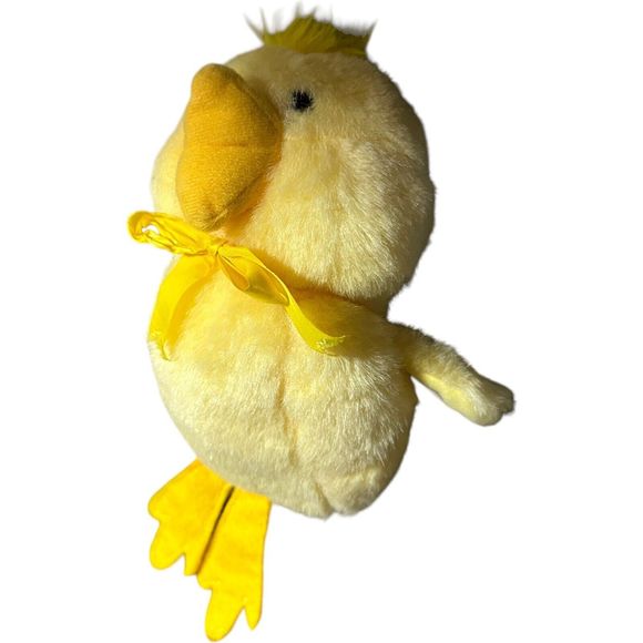 Vintage Union Toy 1982 Yellow Duck Plush Stuffed Animal Felt Feet Rare HTF - Picture 3 of 16
